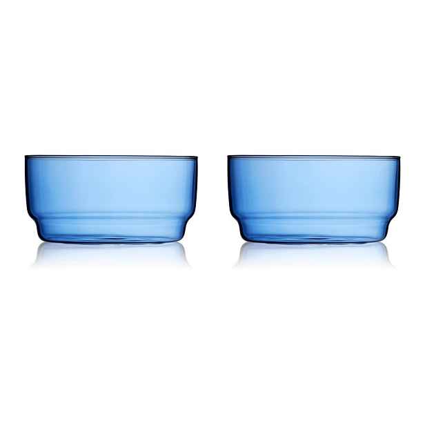 Modré skleněné misky v sadě 2 ks 500 ml Torino – Lyngby Glas