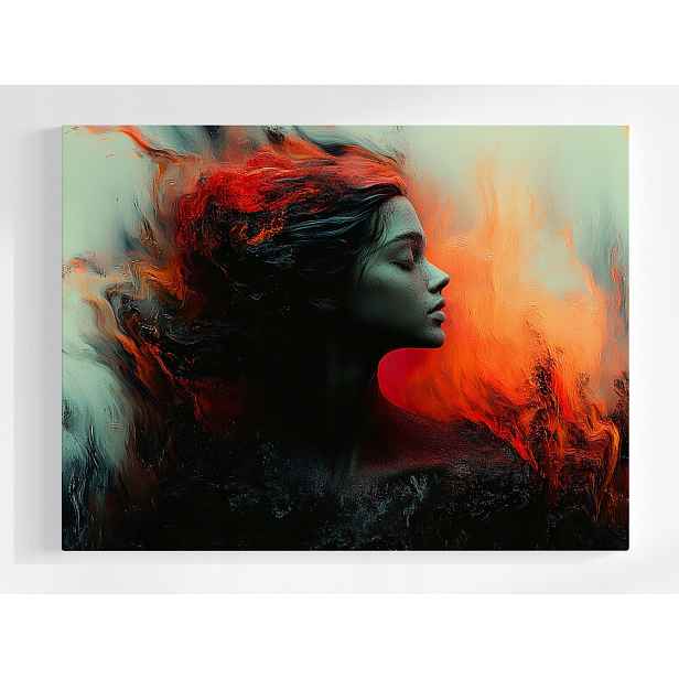 Plakát Žena Oheň Požár Plameny Dark Art 100x75