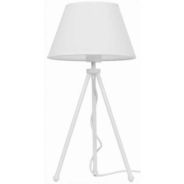 Stojací lampa Neptun Mini bílá s bílým stínítkem Karo