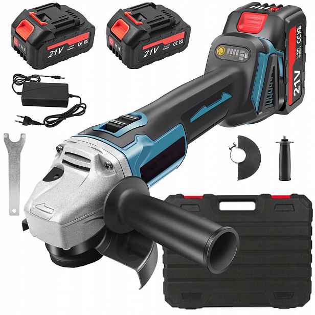 Úhlová Bruska Akumulátorová Výkonná 800W 125MM 2x baterie 21V