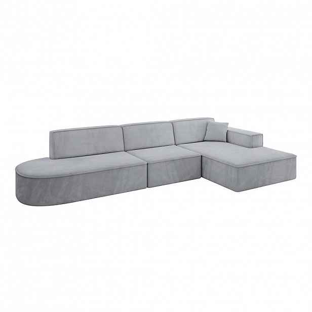 ALTDECOR ROHOVÁ SEDACÍ SOUPRAVA s otomanem vpravo IREA-L2-v4 – 327 x 165 x 77 cm šedá