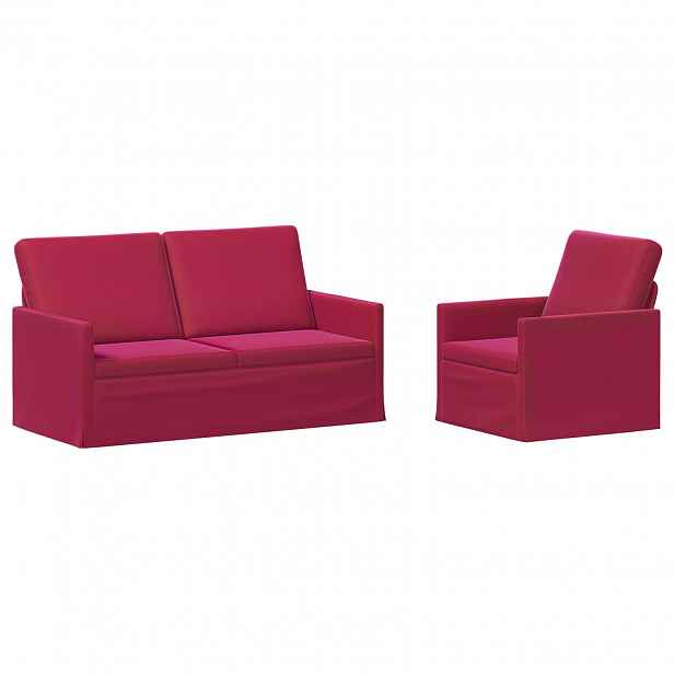 vidaXL Set pohovek 2 pcs Víno Červené Samet