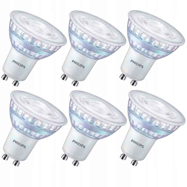 6x Led žárovky GU10 6,7W 100W 730lm Denní 4000k Výkon 60° Philips