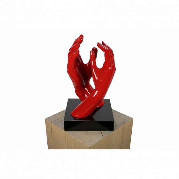 KUNSTLOFT DEKORATIVNÍ SOCHA ČERVENÁ, 21/41 CM