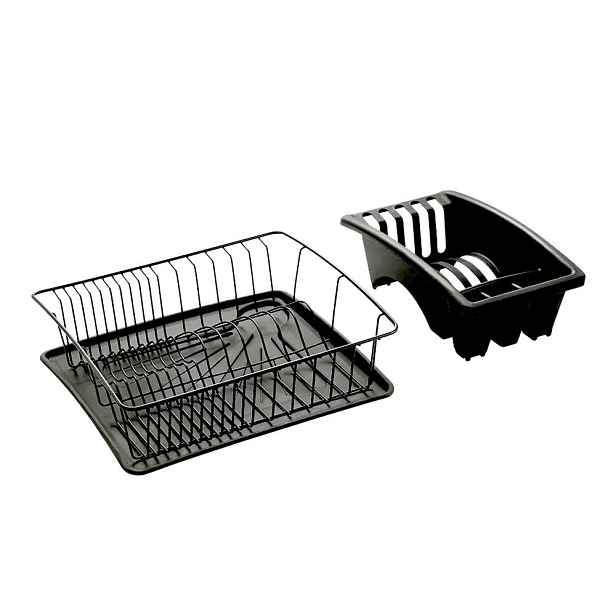 Antracitově šedý odkapávač z nerezové oceli Metaltex Aquatexplus Lava