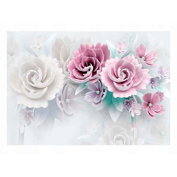 Fototapeta Květiny 3D Pastelové Abstrakce Optická Tapeta Ložnice 368x254