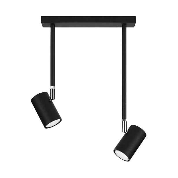 Černé bodové svítidlo 10x30 cm Jones – Sollux