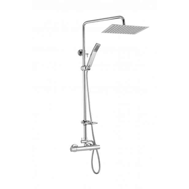 JB Sanitary ST 61 011 05 5 - Sprchová sestava s termostatickou baterií s horním vývodem; nerezovou čtvercovou sprchou 250x250mm; s příslušenstvím