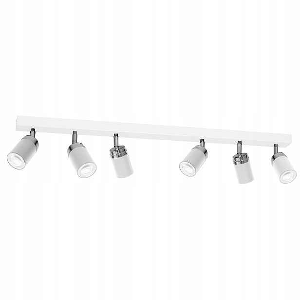 Luminex Reno Lišta 6 reflektorů GU10 Bílá Chrom 90 cm 15 W