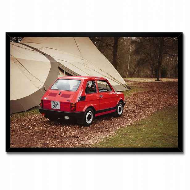 Plakáty v rámu 60x40 Červený malý Fiat 126p