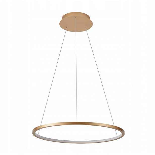 Vinola, Moderní zlatá závěsná lampa, Led kroužek, 48W, 3840LM, 80 cm