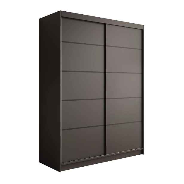 ADRK Šatní skříň s posuvnými dveřmi Calmy 150 cm černá