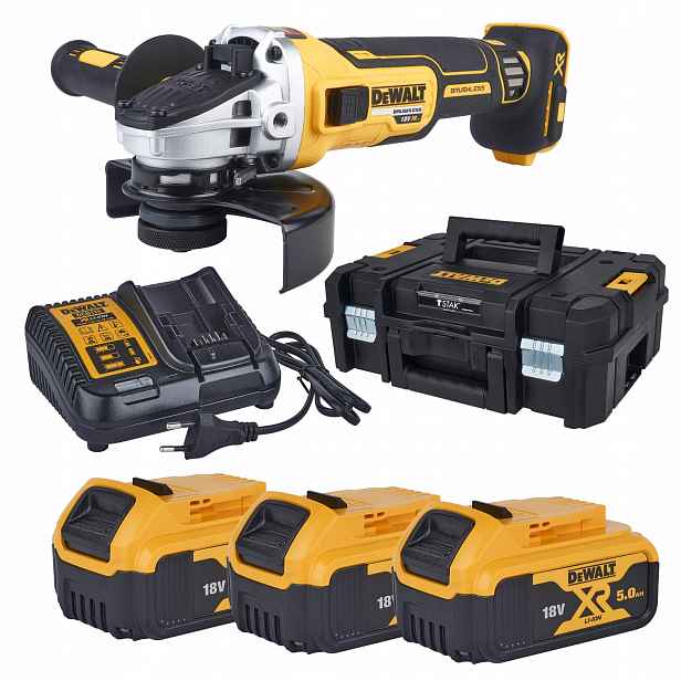 Dewalt DCG405P3 Úhlová Bruska 18V 125 mm 3x5 Ah