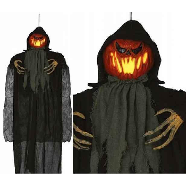 Závěsný dýňový duch Led 120 cm dýňový halloweenský přízrak