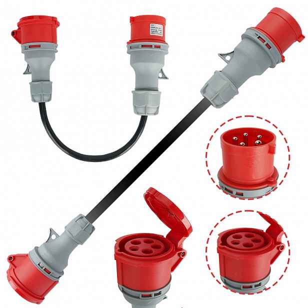 Adaptér Cee Adaptér Kabel Konektor 32A Na 16A 400V IP44 5-PÓLOVÝ