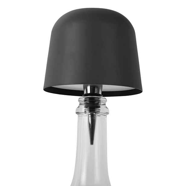 Černá LED stolní lampa na lahev s kovovým stínidlem (výška 13 cm) Cone Hat LED – Leitmotiv