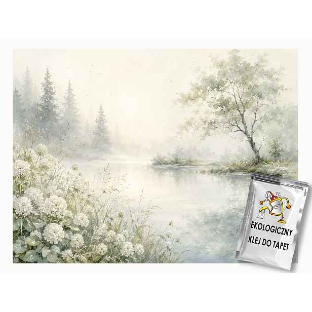 Fototapeta Flizelina Krajina Řeka Dřevo Les Bílé Květiny 416x290 130g