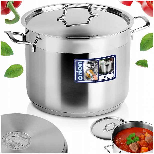 Hrnec Orion Anett s poklicí z nerezové oceli 24 cm 8,1L Premium velký