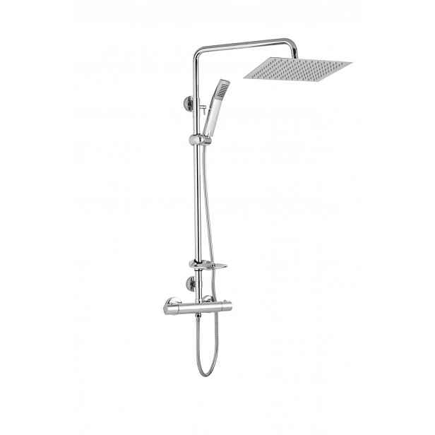 JB Sanitary ST 62 001 05 5 - Sprchová sestava s termostatickou baterií s dvěma vývody; nerezovou čtvercovou sprchou 250x250mm; s příslušenstvím