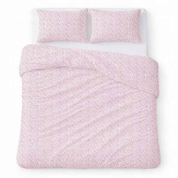 Povlečení bavlněné 200x220 bílé s drobnými červenými květy Cotton Home
