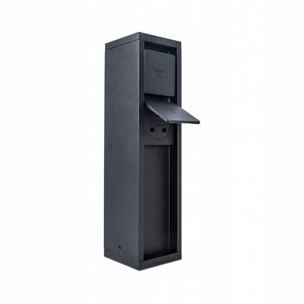 Venkovní zahradní sloupek se zásuvkami 2x230V Černý IP54 31 cm Lutec