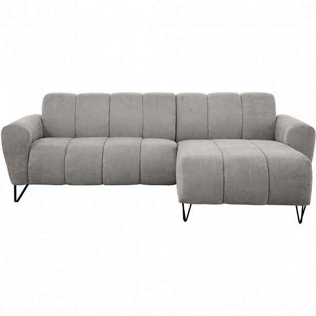 Beautysofa ROHOVÁ pohovka Volare Mini bez funkce spaní, světle šedá, pravá, látka Storm