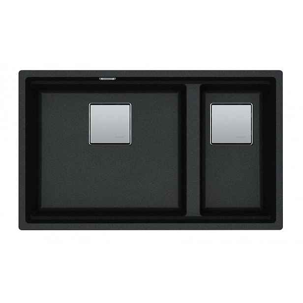 Franke Kubus 2 - Fragranitový dřez KNG 120/2, 76x46 cm, Onyx 125.0529.871