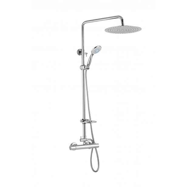 JB Sanitary ST 61 011 12 6 - Sprchová sestava s termostatickou baterií s horním vývodem; nerezovou kruhovou sprchou 250mm; s příslušenstvím