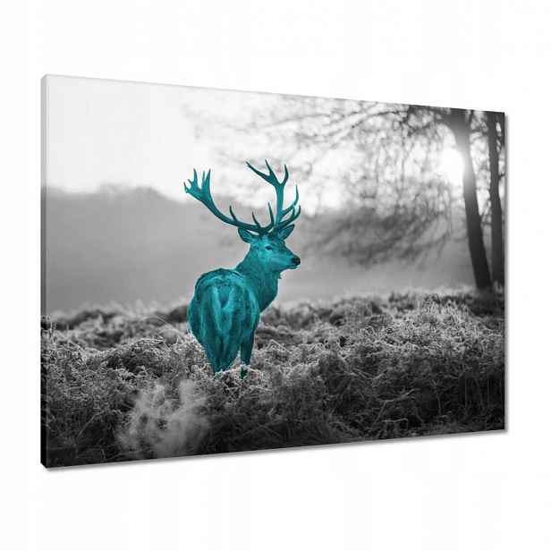 Obrazy 80x60 Tyrkysový jelen s parožím