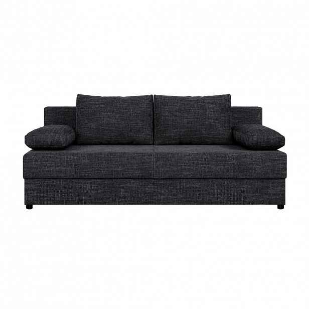 P & B ROZKLÁDACÍ POHOVKA, textil, kompozitní dřevo, černá