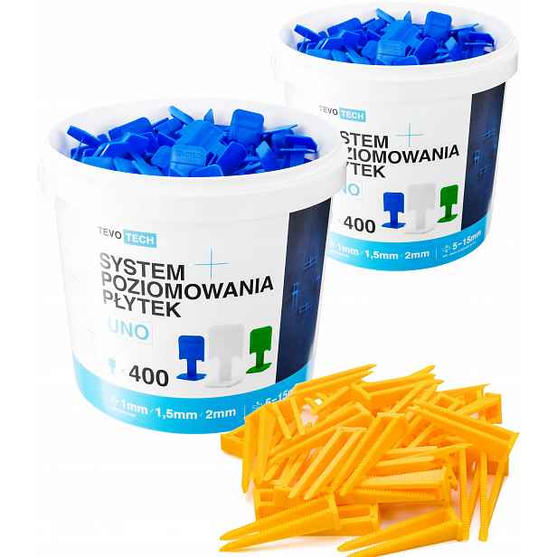 Systém Vyrovnávání Dlaždic Velká Sada Klipsů Klínů 800+200 Spárovací Hmota 1,0 mm