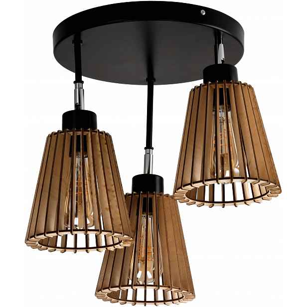 Závěsná Stropní Lampa Lustr Stropní Svítidlo Led Dřevo