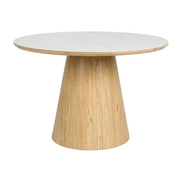Kulatý jídelní stůl s deskou z kamene ø 115 cm Almira – White Label