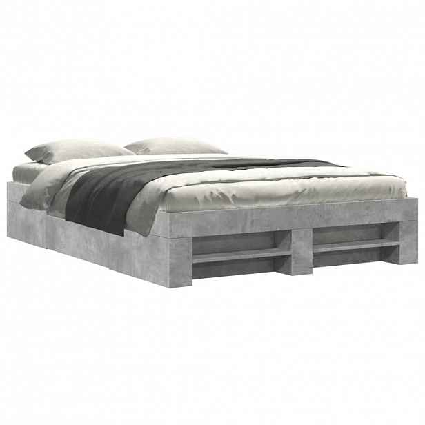 vidaXL Rám postele betonově šedý 140 x 190 cm kompozitní dřevo