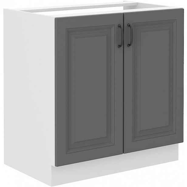 Dřezová skříňka SOPHIA - šířka 80 cm, šedá / bílá