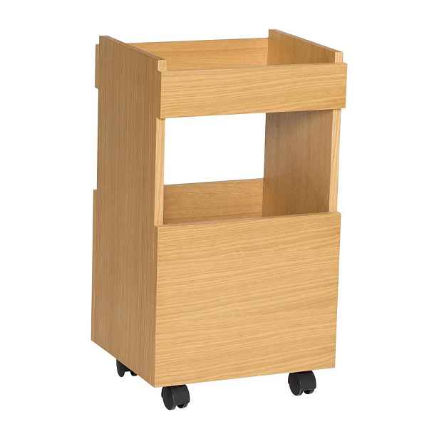 Servírovací stolek na kolečkách v dekoru dubu 35x40 cm Forma – Hübsch