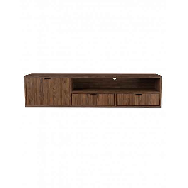 Závěsná TV skříňka Edison Brown Warmia Walnut 150 cm