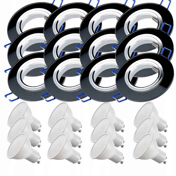 12 x Skleněné Stropní Svítidlo Zapuštěné Do Stropu Křišťál Led Žárovky 1.5W