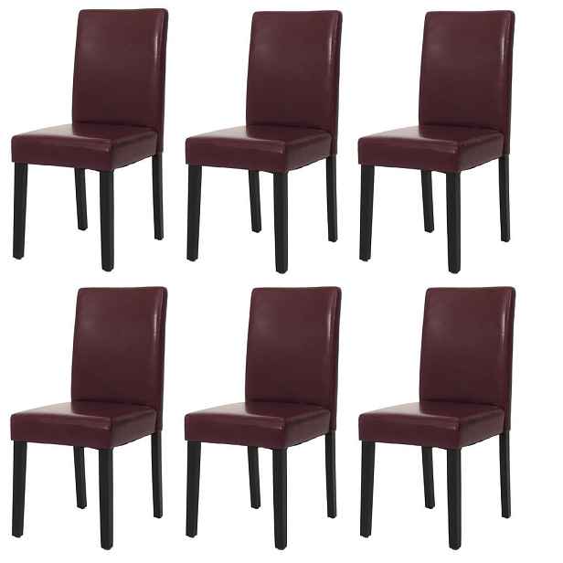 MCW JÍDELNÍ ŽIDLE Červená, sada 6 kusů