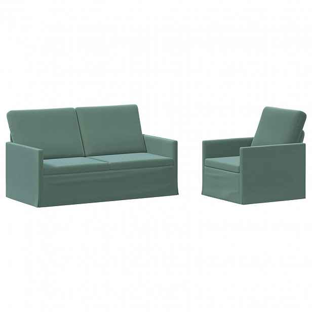 vidaXL Set pohovek 2 pcs Mořská zelená Samet
