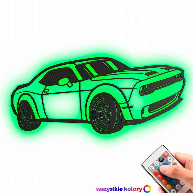 Dřevěný 3D obraz Dodge Challenger Vapor Dárek Noční Lampa Led XL
