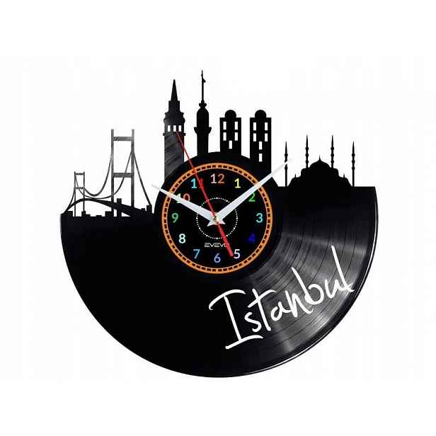 Istanbul Dekorativní Nástěnné Hodiny Moderní Vinylová Deska Na Předsíni