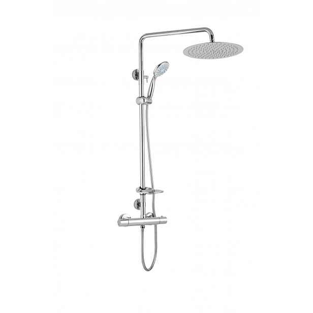 JB Sanitary ST 62 001 12 6 - Sprchová sestava s termostatickou baterií s dvěma vývody; nerezovou kruhovou sprchou 250mm; s příslušenstvím