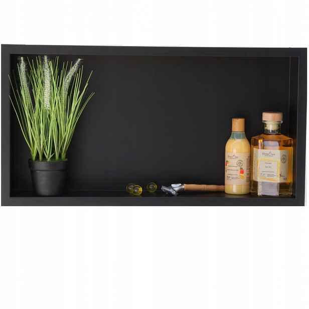 Koupelnová polička Wall-Box One 60x30x10 cm černá, nerezová ocel