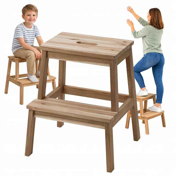 Kuchyňská Stolička Dřevěná Stolička Se Schůdkem Plošina Ikea Bekvam Akácie