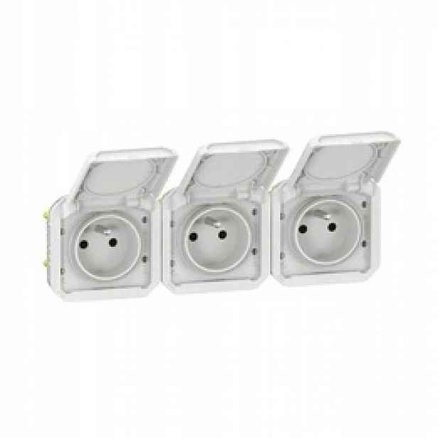 Nové Plexo Horizontální zásuvka, mechanismus 16A 250V~ bílá Legrand 069644L