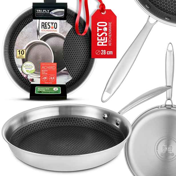Pánev Resto Achird 28CM Indukční Tri-ply, Nepřilnavá, Ergonomická