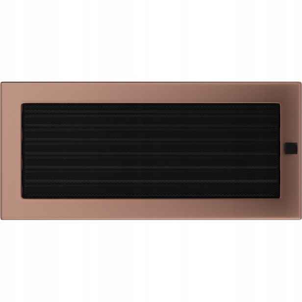 Ventilační mřížka do krbu 17x37 galvanická měď s žaluzií