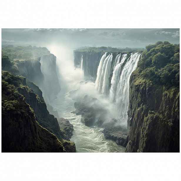 Wallarena FOTOTAPETA: Vodopádová krajina zelená 400x280 cm