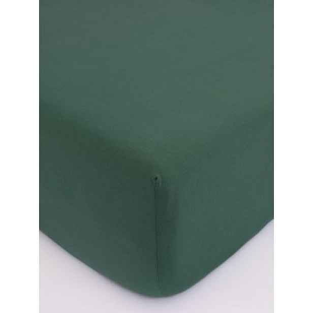 MKLuzkoviny.cz Jersey prostěradlo Classic 90 × 200 cm - tmavě zelené